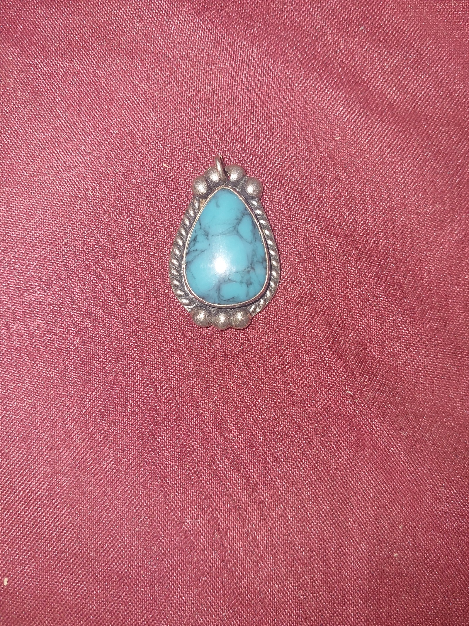 navajo sterling silver turquoise pendant