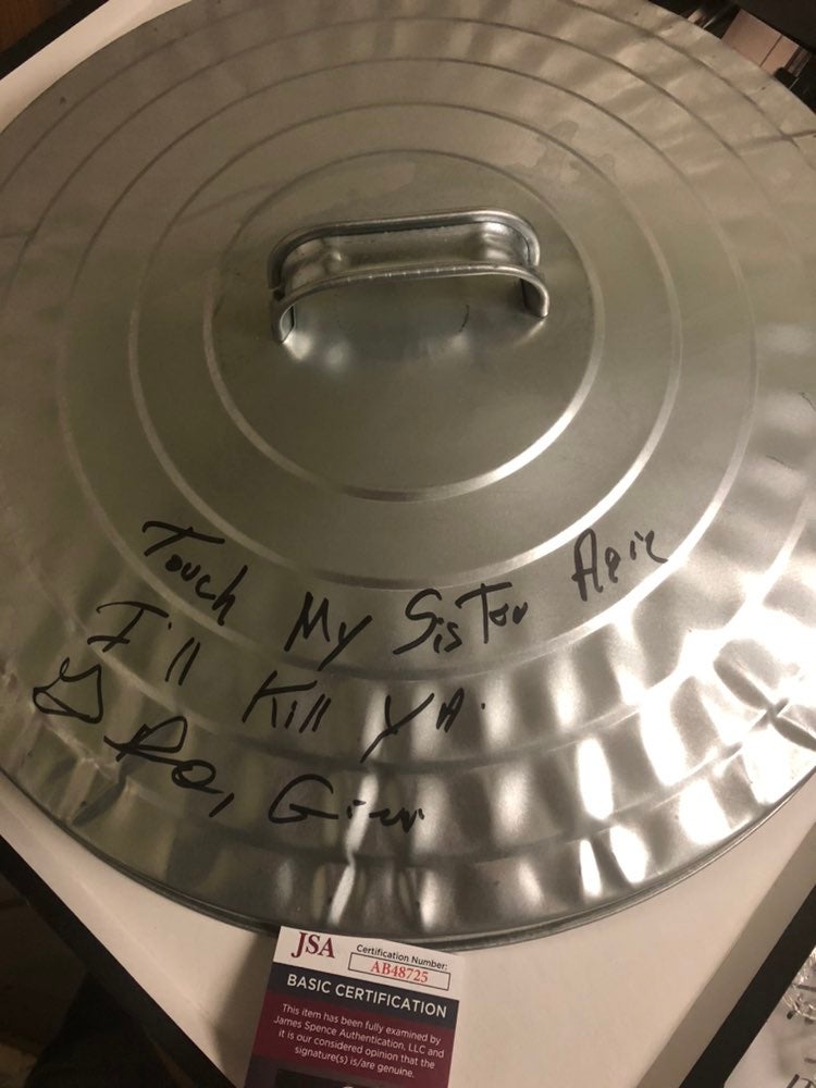 Autographed Gianni Russo Garbage Can Lid JSA