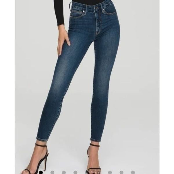 Good American GOOD LEGS DEEP V blue 609 jeans sz 0/25