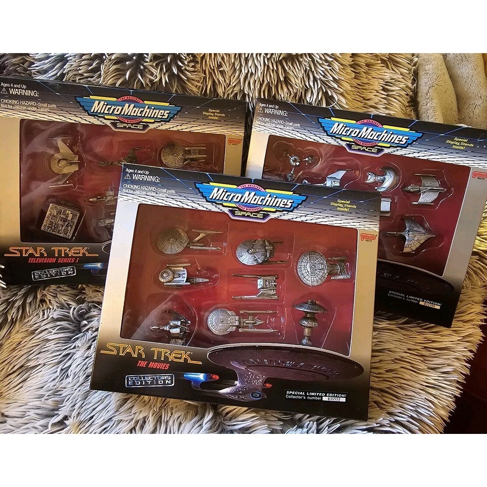 Micro Machines Star Trek Television Lot Of 3 Series I, II And Movies
