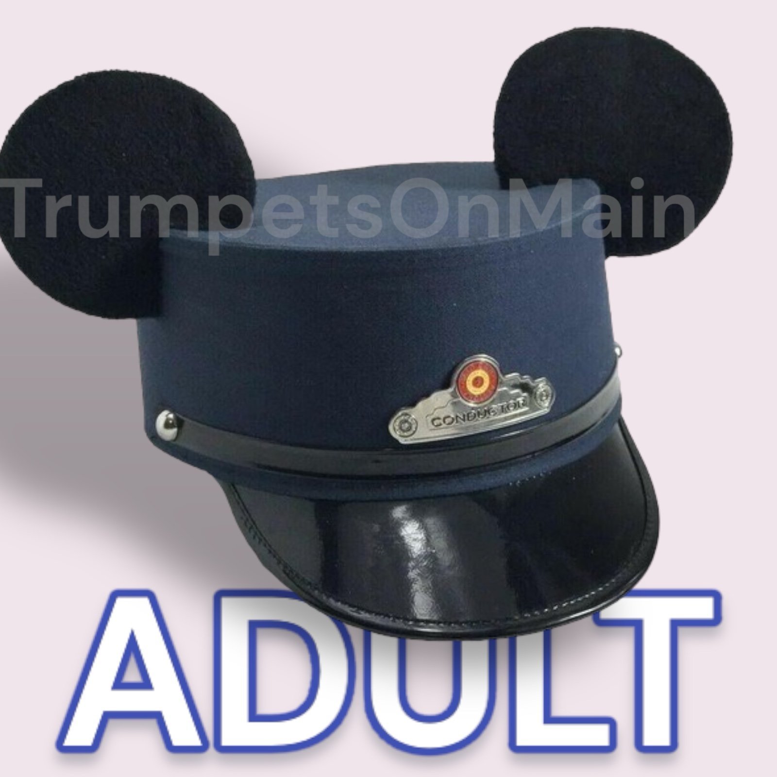 New with Tags Disney Mickey Mouse Ears Conductor Hat Trolley Adult aka Large