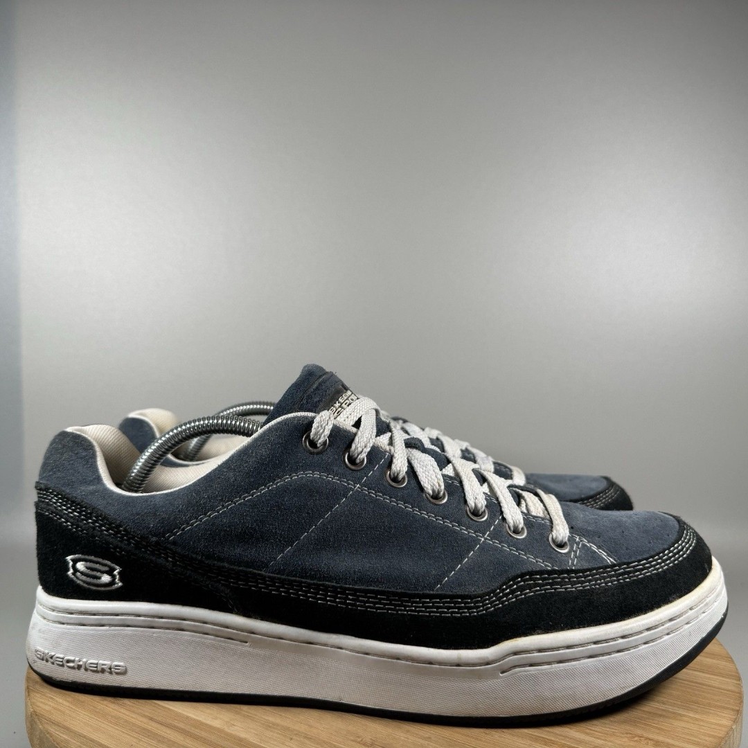 Skechers Sport Sneakers Skate Shoes Blue Suede Upper Mens Comfort Size 12