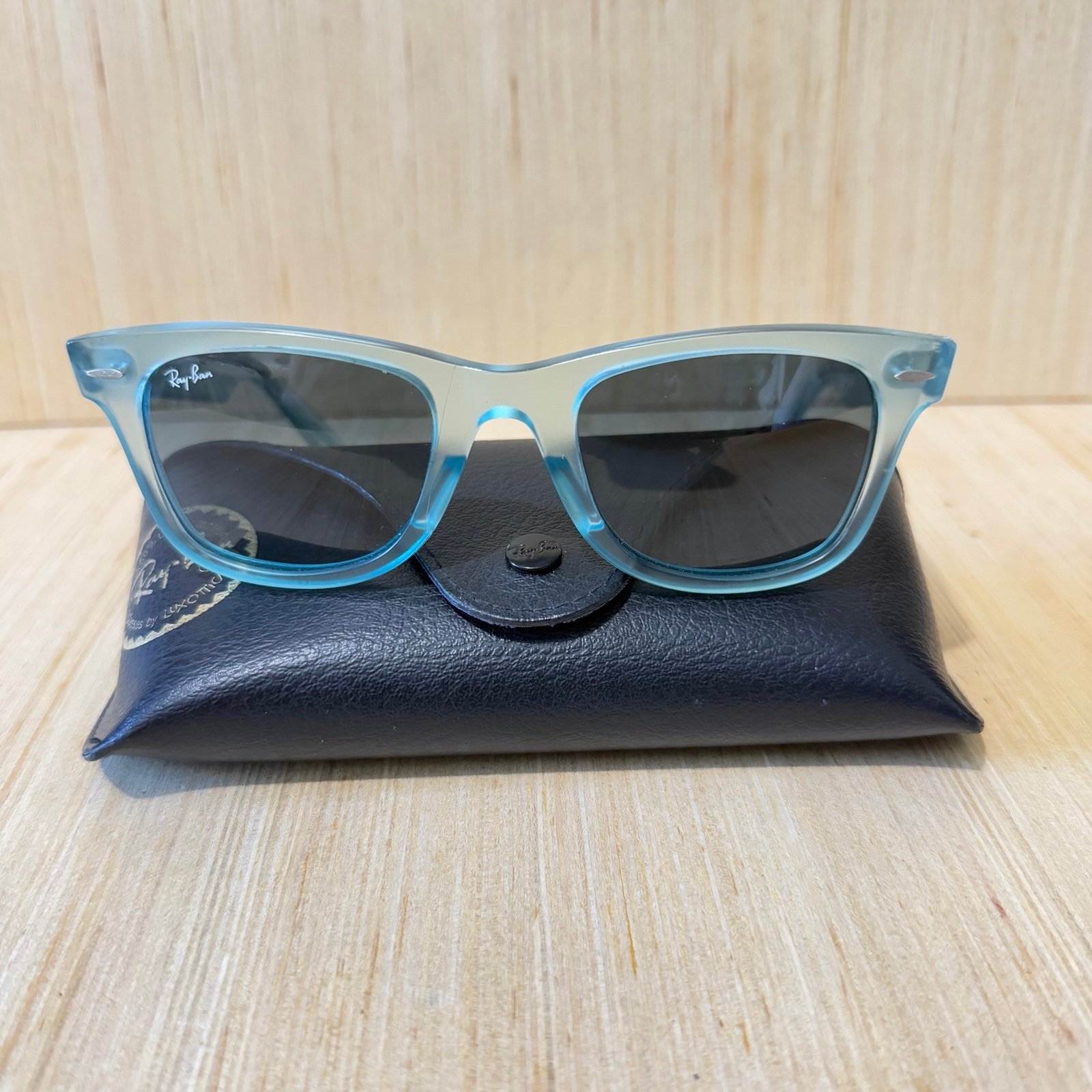 Ray-Ban Sunglasses Wayfarer Ice Pop Blueberry RB 2140 6055/4M 50[]22 w/Case!!
