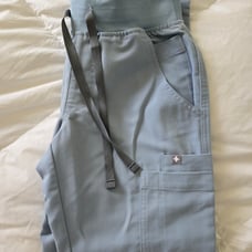 Figs dusty blue petite Yola scrub bottoms in xxsp