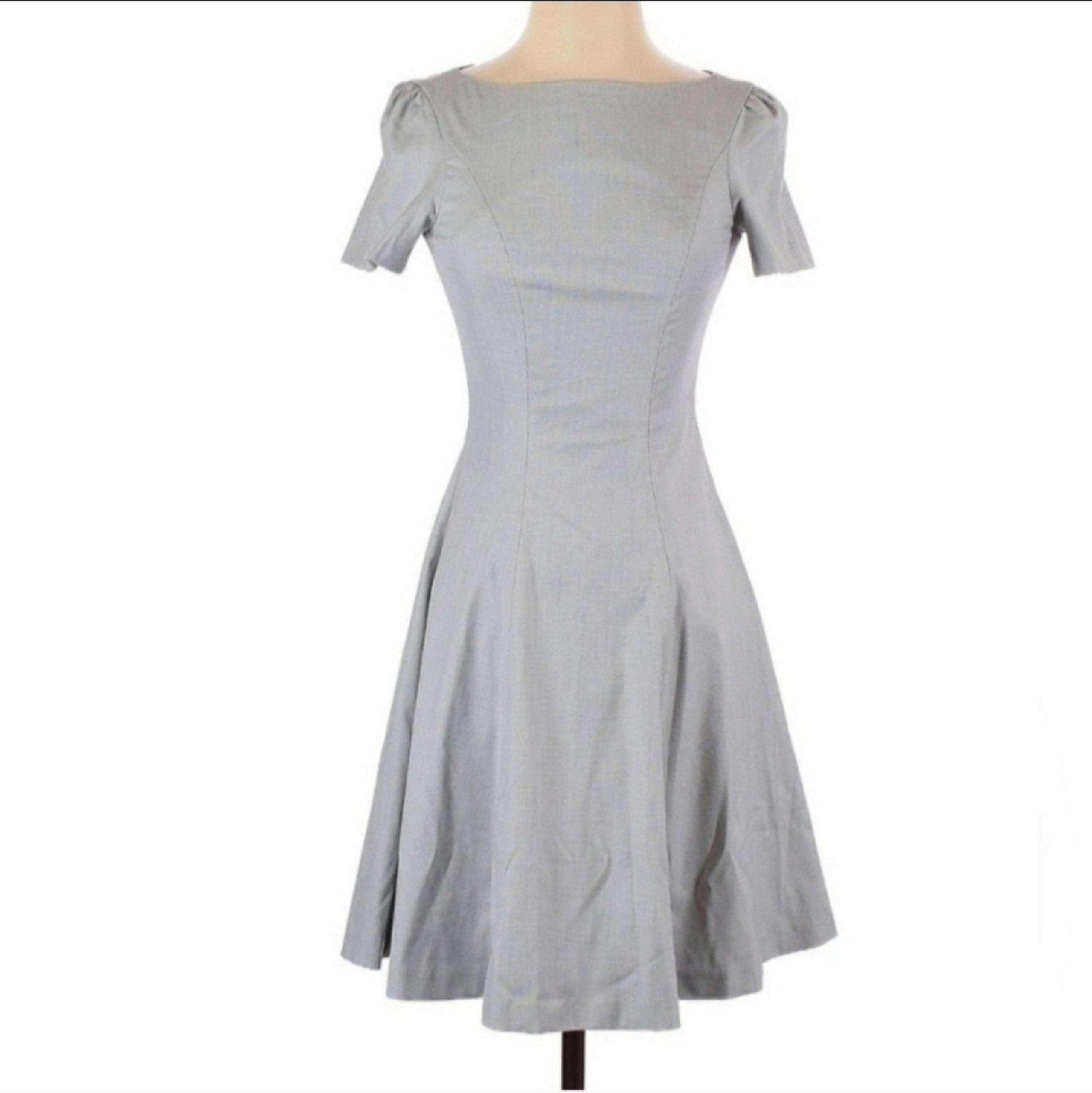 H&M Mod Cloth gray A-Line Flare Dress Short Sleeves Women’s Size xs
