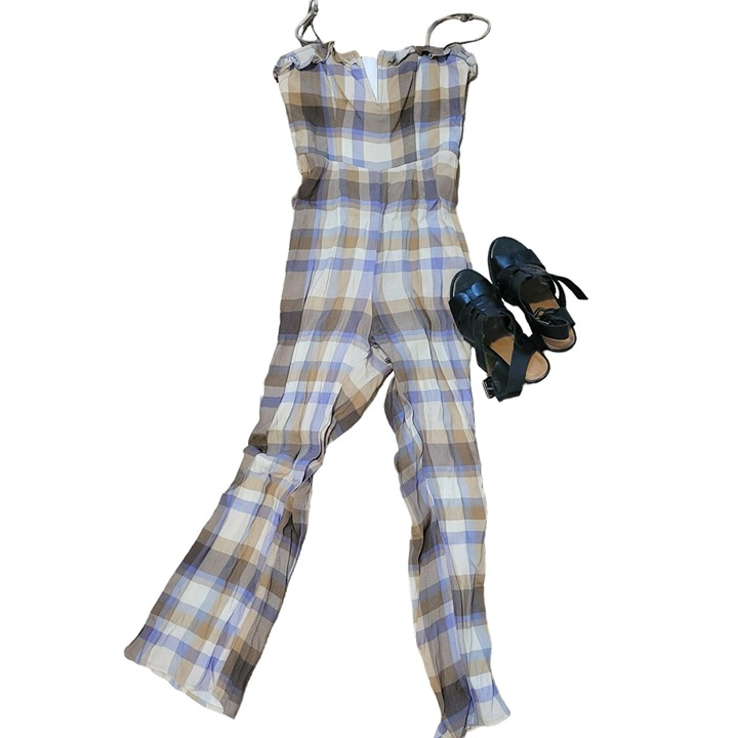 FLYNN SKYE plaid jumpsuit, size XS