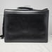 Salvatore Ferragamo Black Pebble Leather Strapped Briefcase Combination Lock