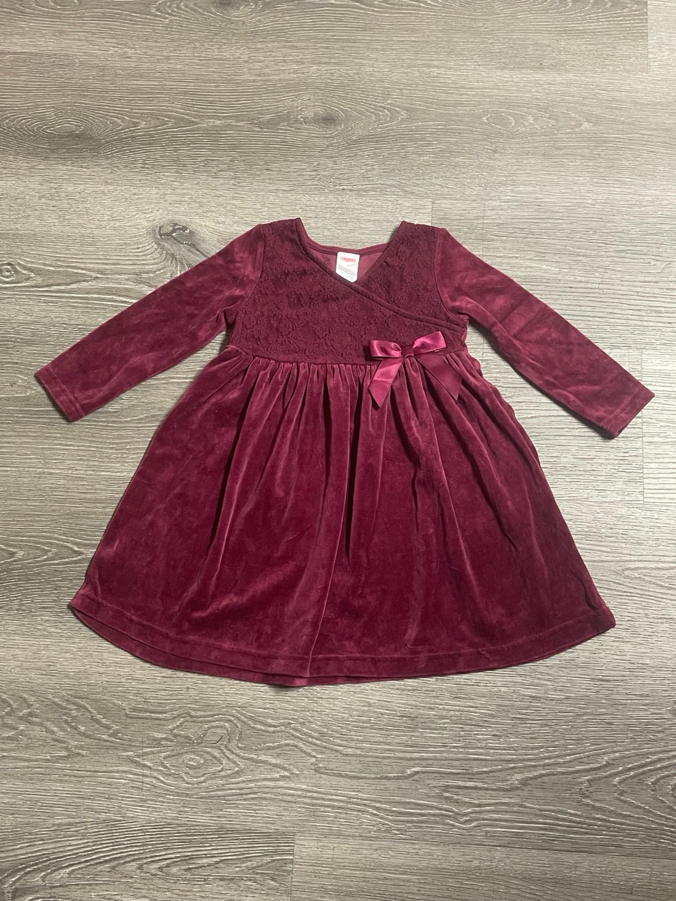 GYMBOREE baby toddler girls size 3t 36m mauve velour dress
