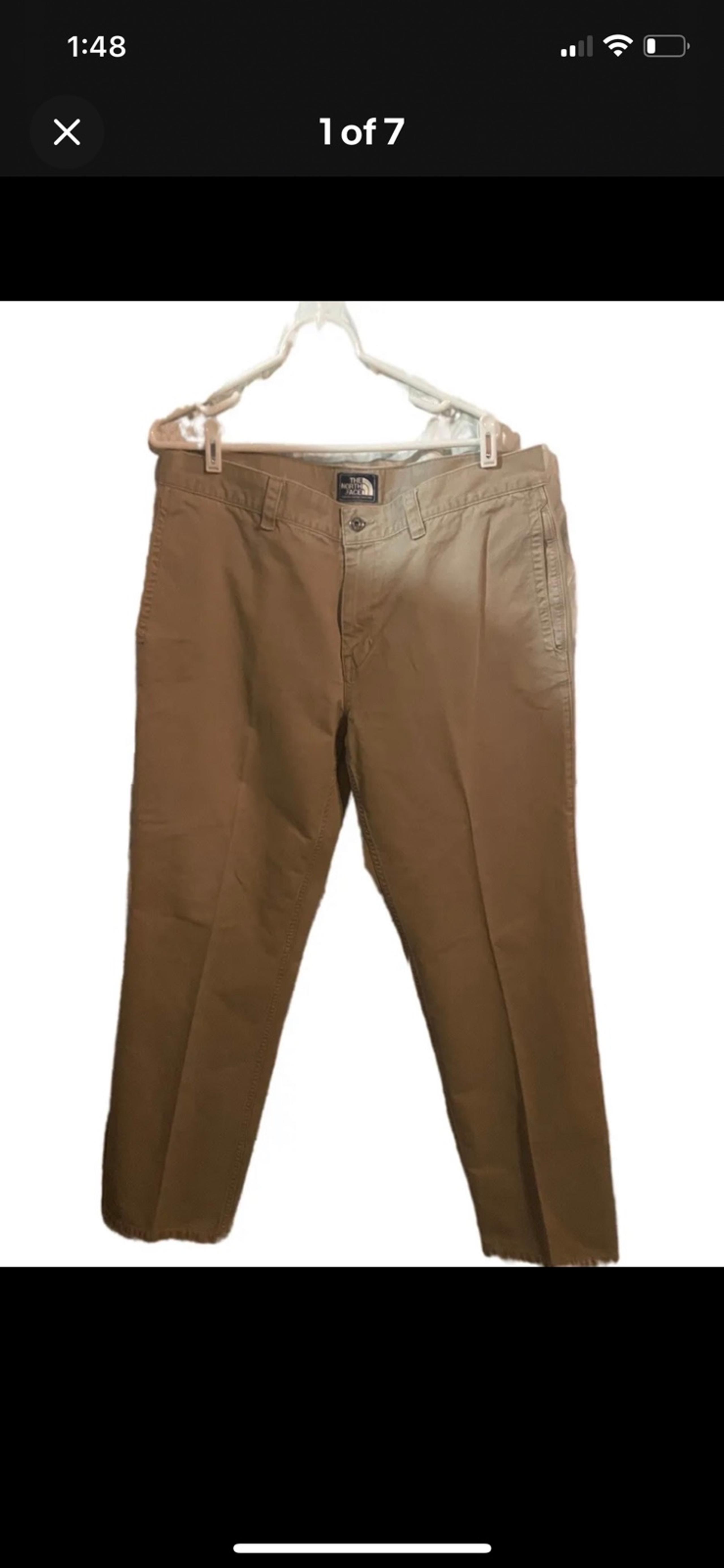The North Face Men's Pants Beige  38 Long/Long,some frayed area on bottom legs