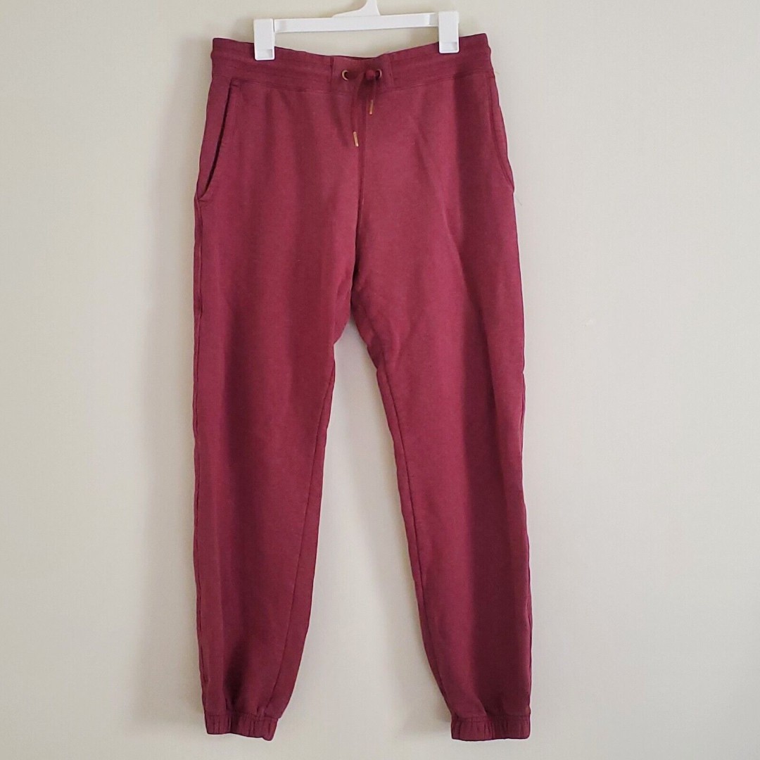 American Giant Pants Mens Jogger Sweatpants Maroon Drawstring Heavyweight Medium
