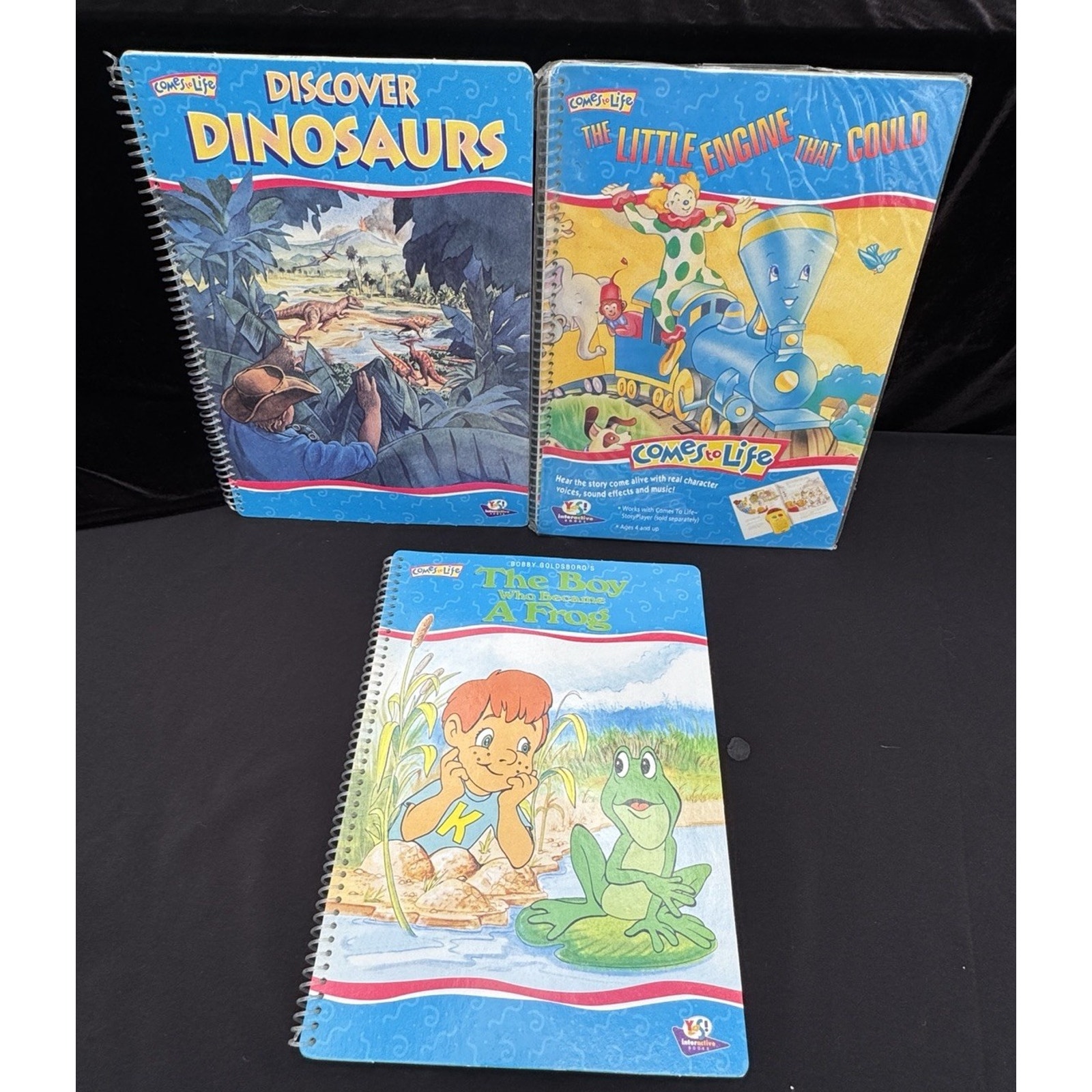3 Lot Yes Interactive Books Excellent Condition Dinosaurs, Trains, Frogs ￼