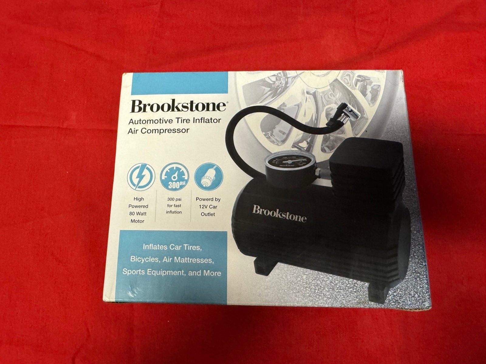 Brookstone Automotive Tire Inflator Air Compressor LIKE NEW