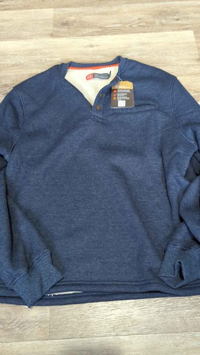 The American Outdoorsman Sherpa Lined Waffle Henley for Men - size large new