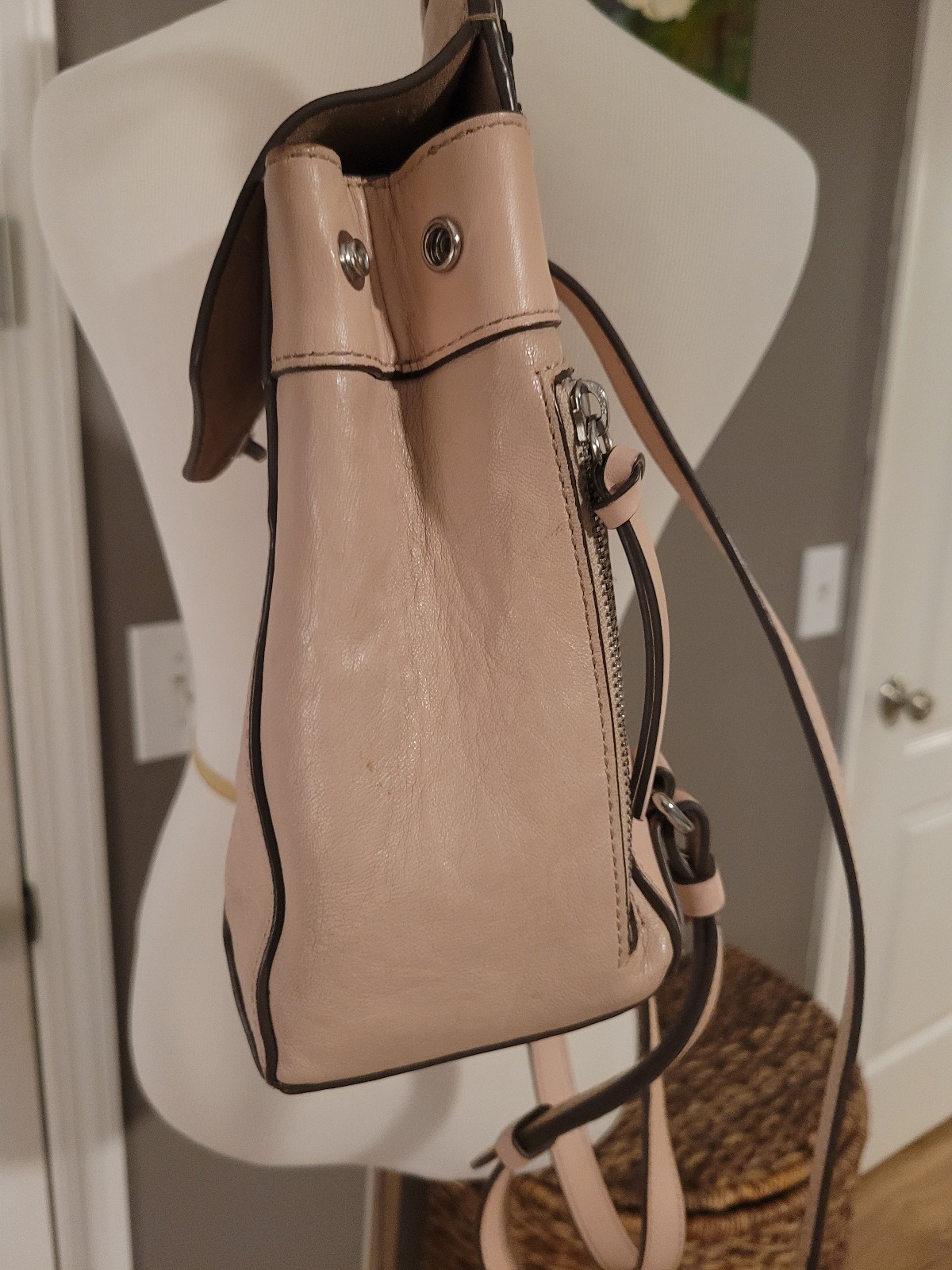 Rag & Bone Leather Backpack Purse Handbag Pink Crossbody Bags