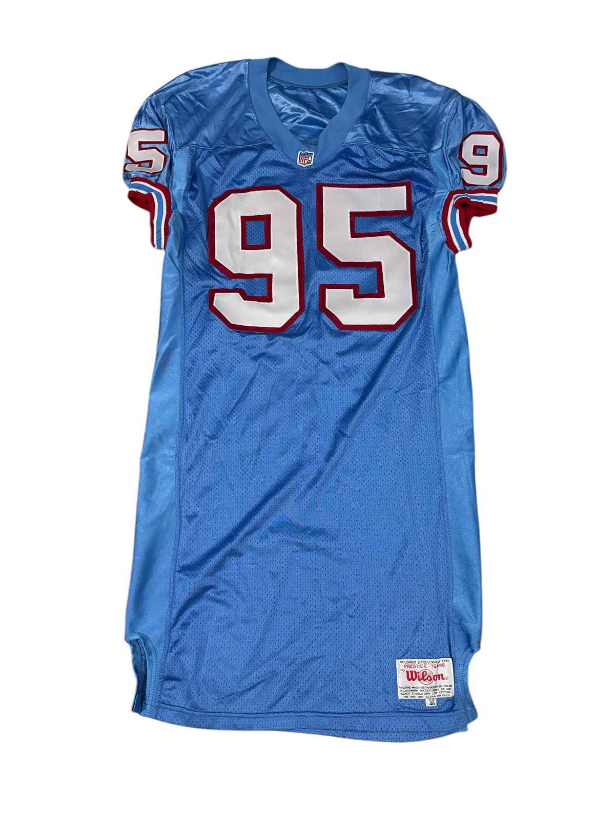 VTG Wilson Tailored Game Day Houston Oilers Jersey Mens 46 90s Stitched RARE