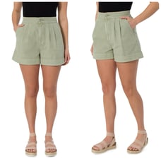 Sale! 158 Joie Women’s Cotton-Linen Pleated Short Faded Cactus Size L