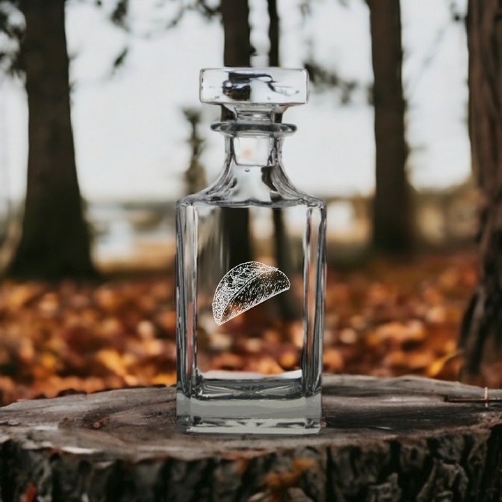 Taco Decanter 26 Oz Bourbon Whiskey Premium Glass Personalize Food Funny NEW