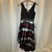 VENUS Lace & Striped High Low Dress Women's Size 4- Black, Burgundy, Silver NWOT