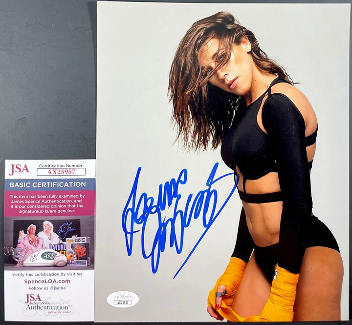 UFC HOF Joanna Jedrzejczyk Signed 8x10 Photo C Autograph MMA Fighter JSA COA