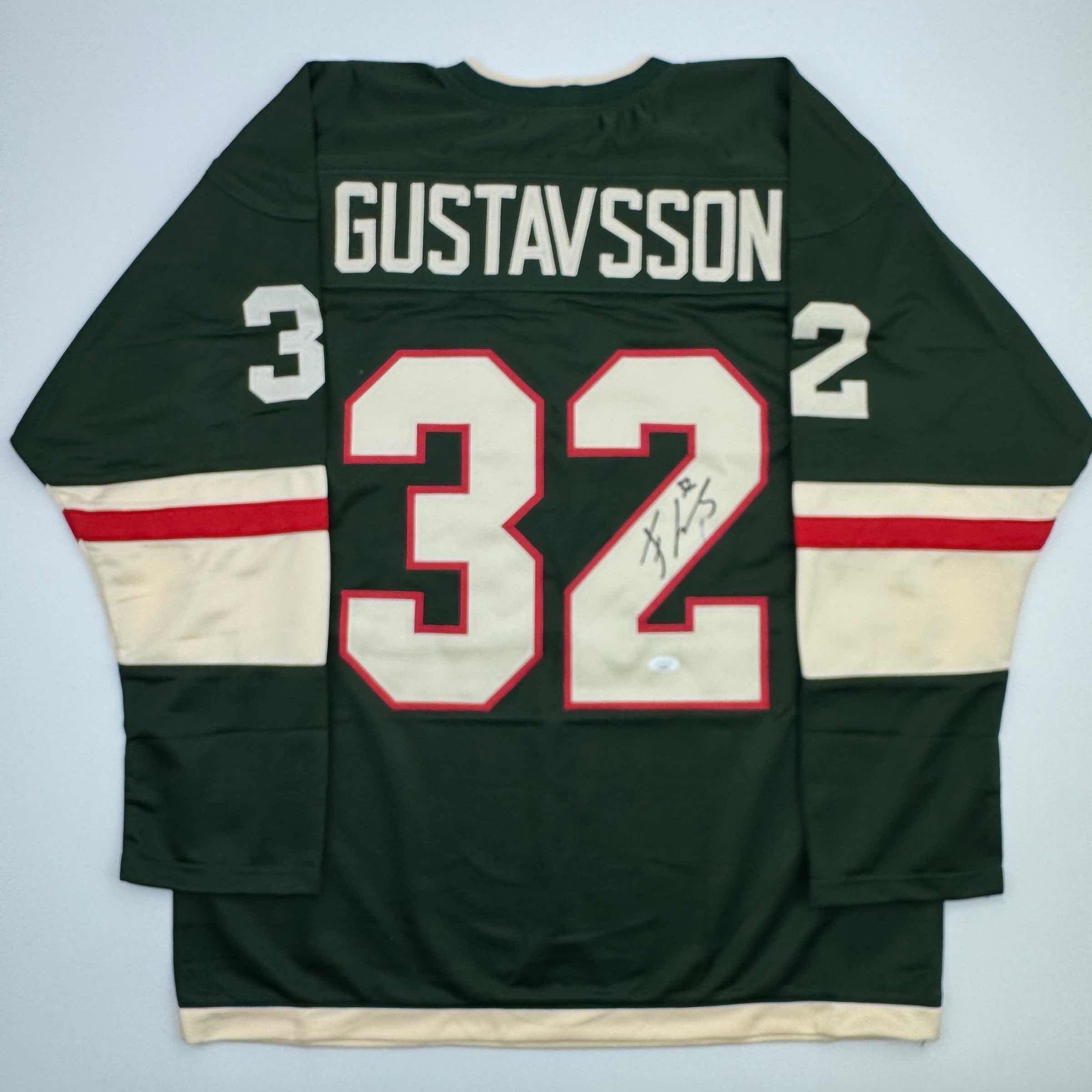Autographed/Signed Filip Gustavsson Minnesota Green Jersey JSA COA