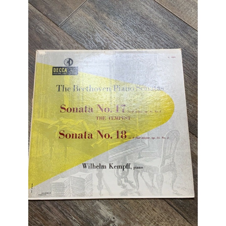Wilhelm Kempff The Beethoven Piano Sonatas NO. 17 & 18 Vinyl LP DECCA Record