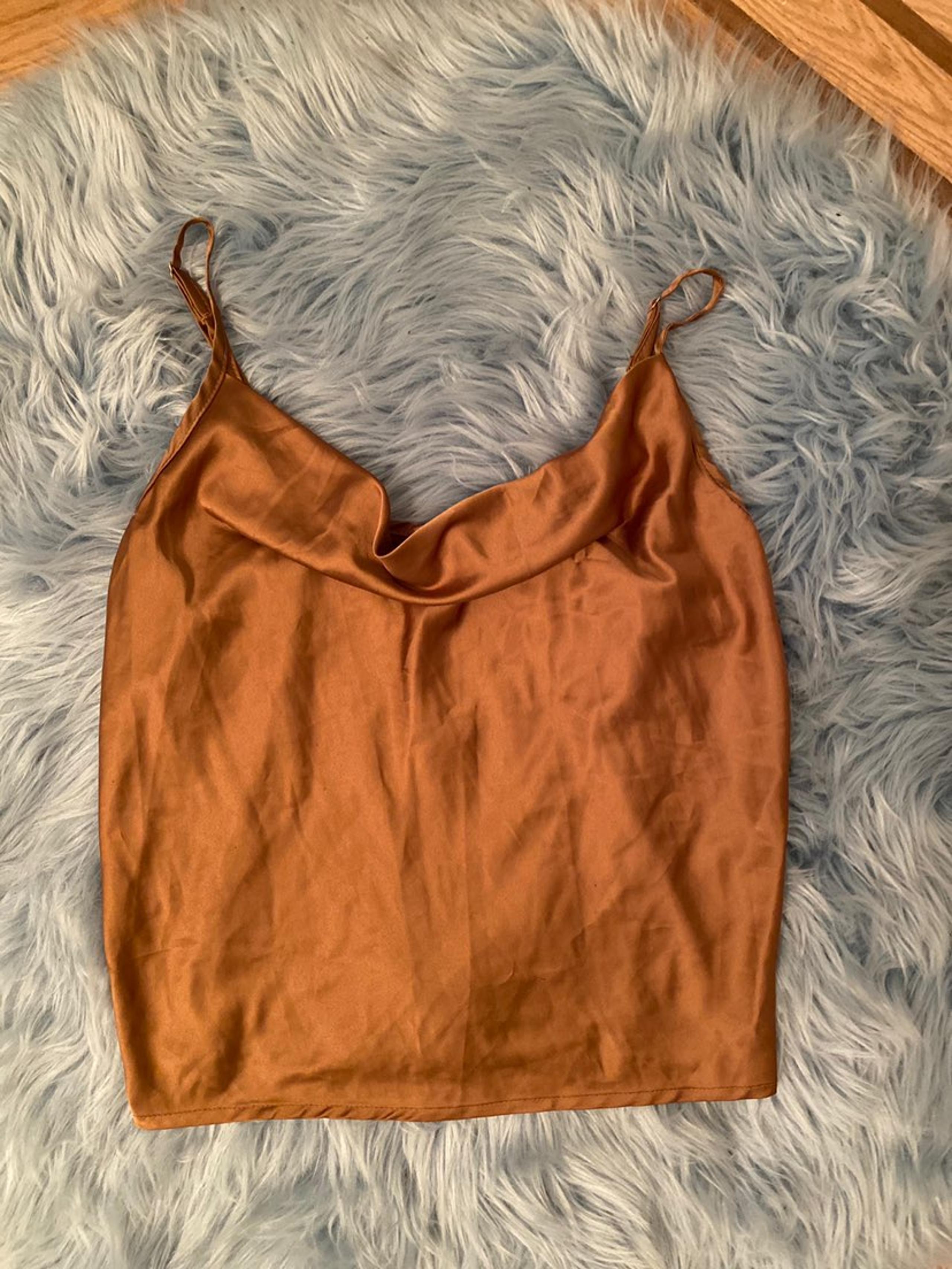 Cowl-Neck Boxy Satin Cami