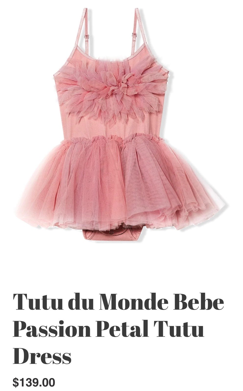 TUTU DU MONDE BEBE PASSION PETAL TUTU DRESS