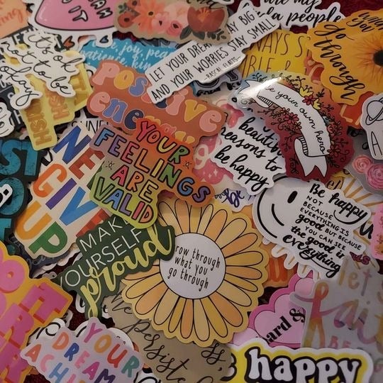 100 Positive Thinking/Encouraging/Uplifting Stickers - 2 to 3 Inches Each 100 Positive Thinking/Encouraging/Uplifting Stickers - 2 to 3 Inches Each