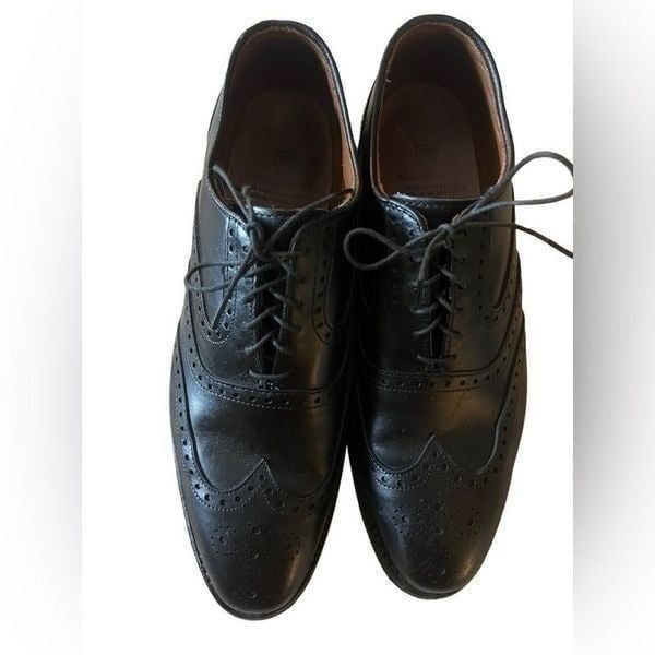 Allen Edmonds Mens Black McClain Wingtip Oxford Shoes Size 8 D