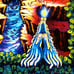 Blacklight Tapestry UV Trippy Hippie Decor Psychedelic Spiritual Surrealism Art