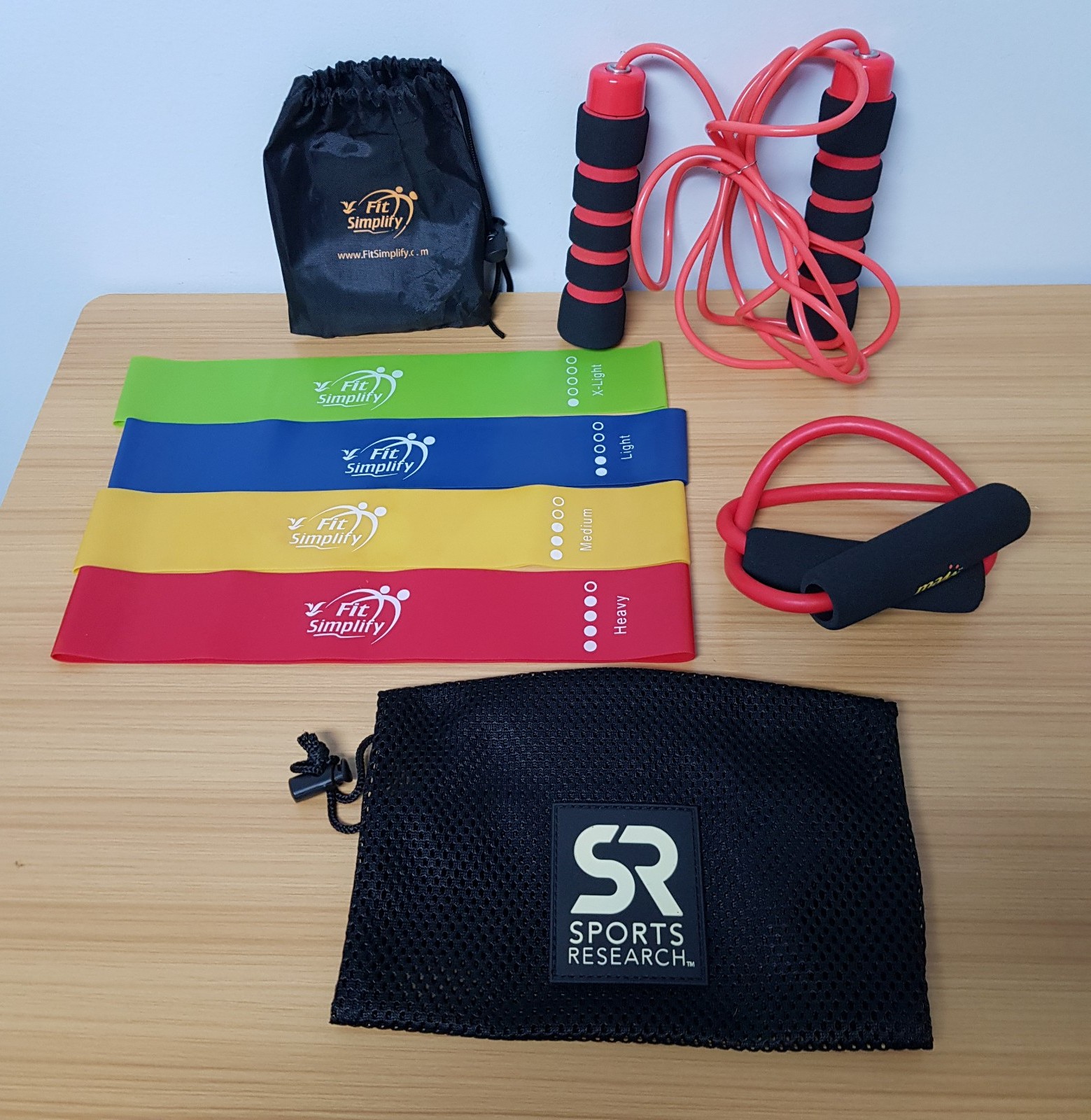 Fit Simplify Resistance Loop Exercise Bands Jump Rope Maji Sports Loop Red