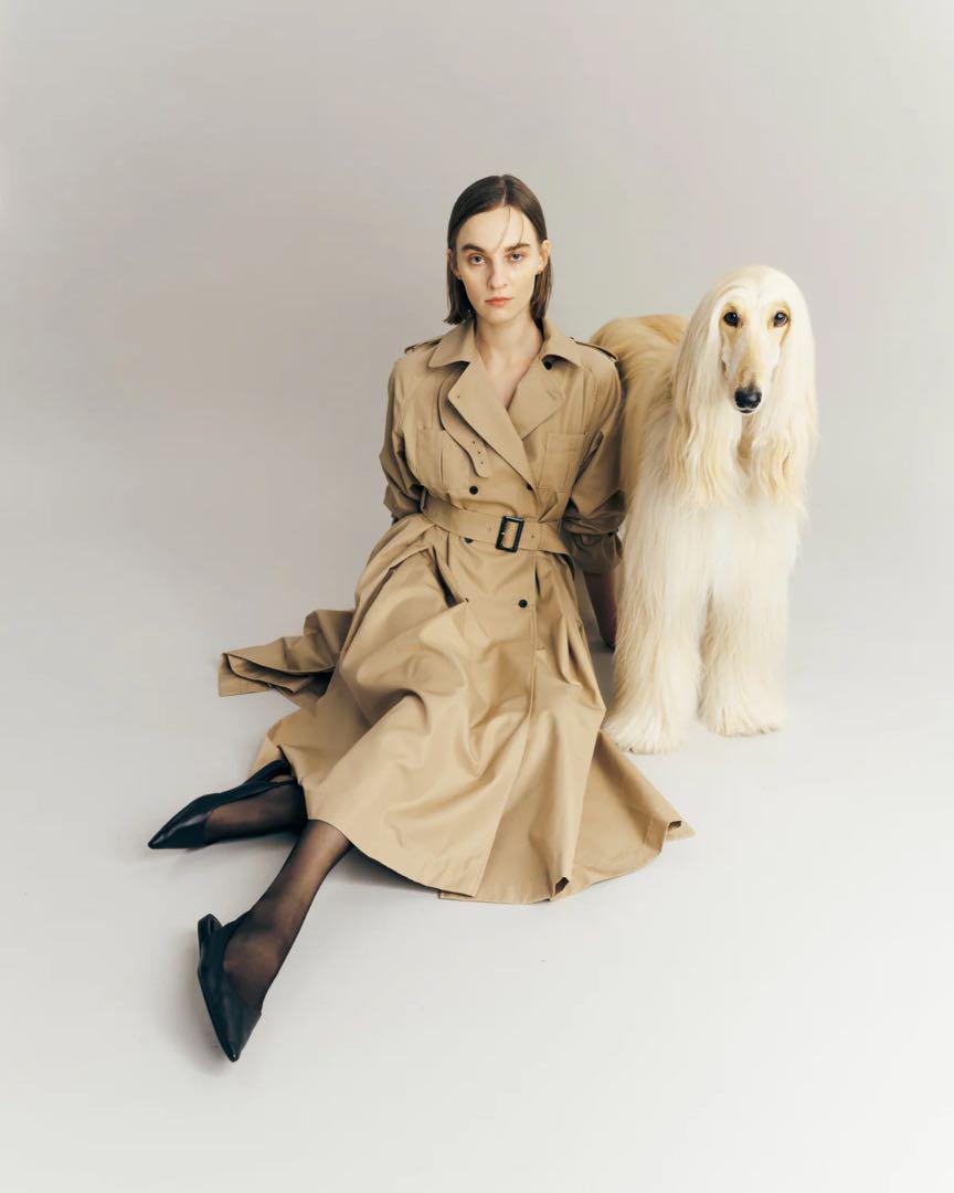 Belted Flare Trench coat – L'AUBE BLANC