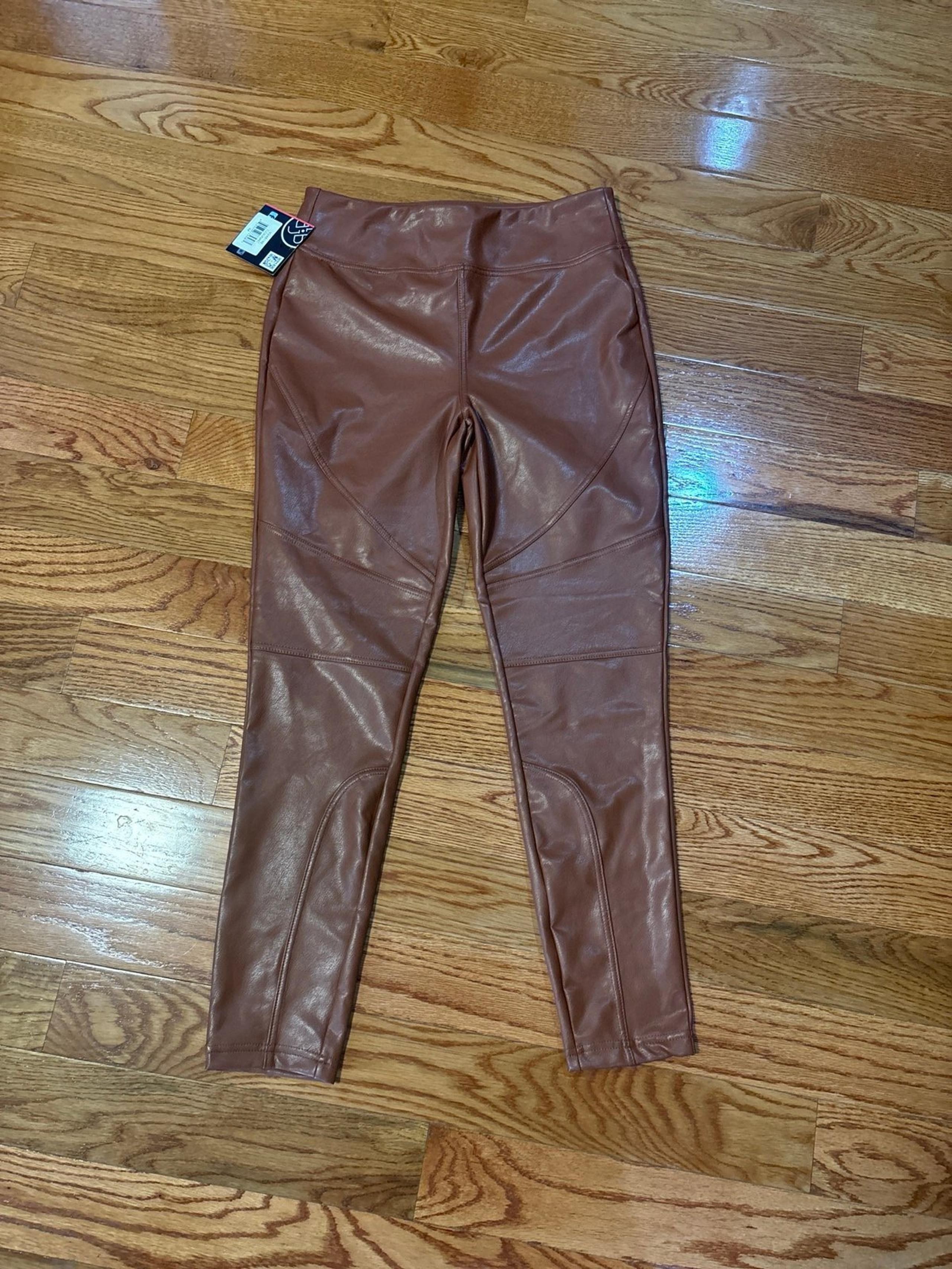 BBJ pleather pants cognac brown color size medium Leggings