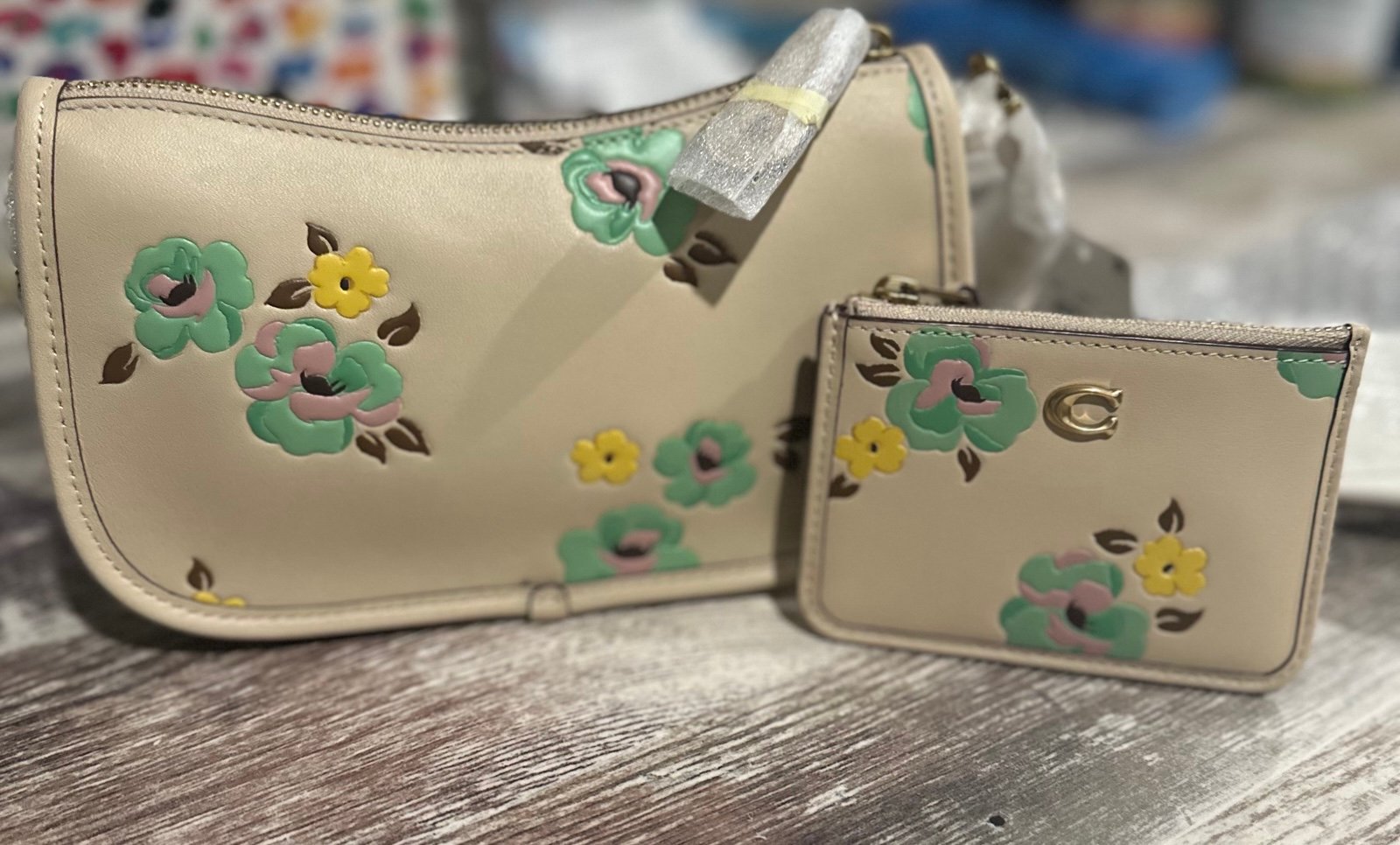 Coach Swinger 20 and Coach Mini Skinny Id Case floral print