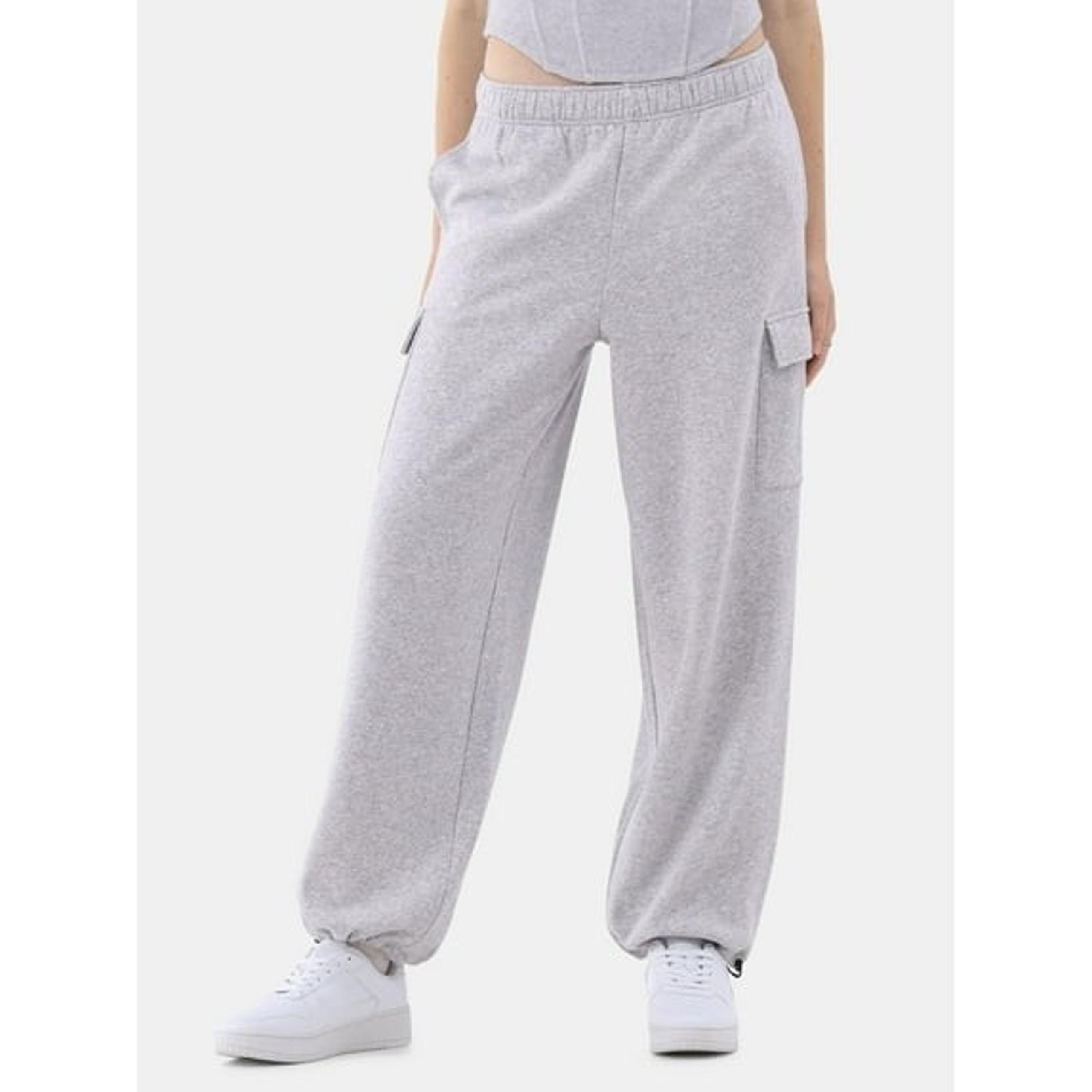 No Boundaries Womens Soft Fleece Cargo Jogger Sweatpants Light Grey M (8-10)