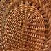 Vintage Mid Century Flat Minimalist Wicker Rattan Oval Mirror Wall Decor