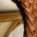 Vintage Mid Century Flat Minimalist Wicker Rattan Oval Mirror Wall Decor