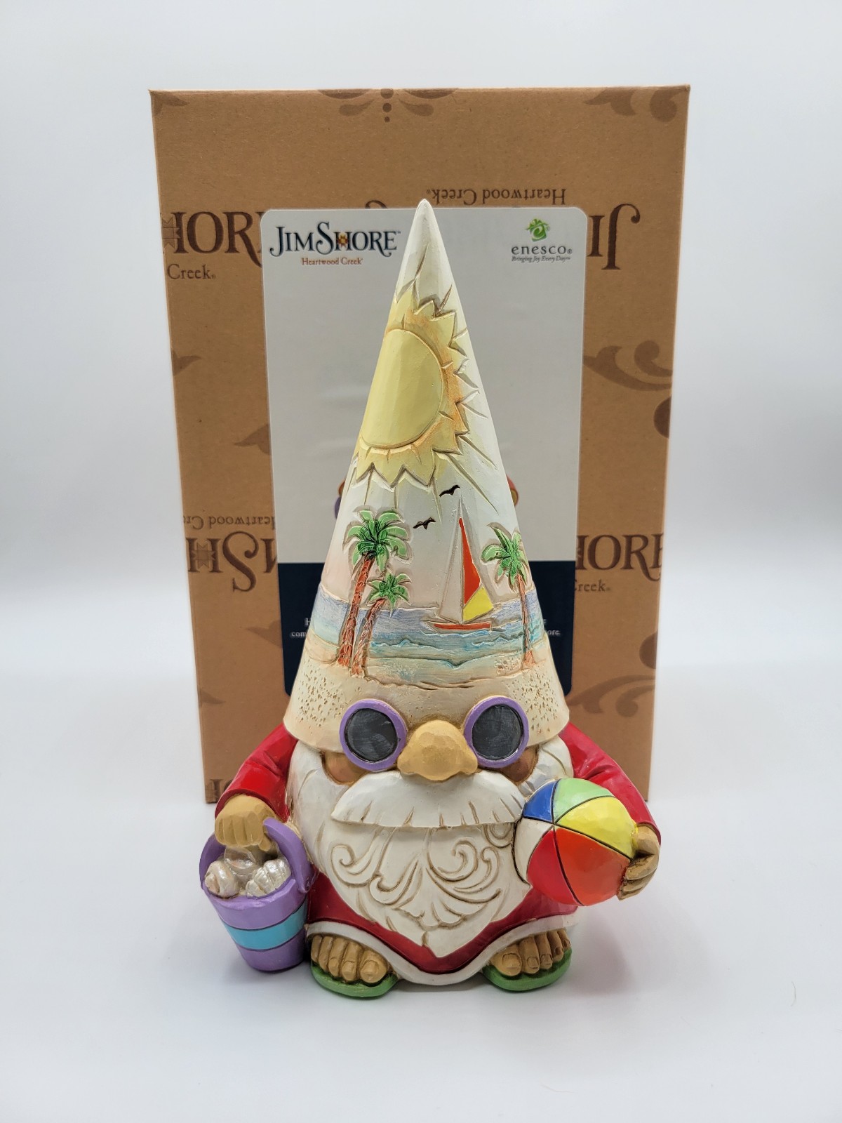Jim Shore Beach Gnome Time For A Shell-ebration! 6012797