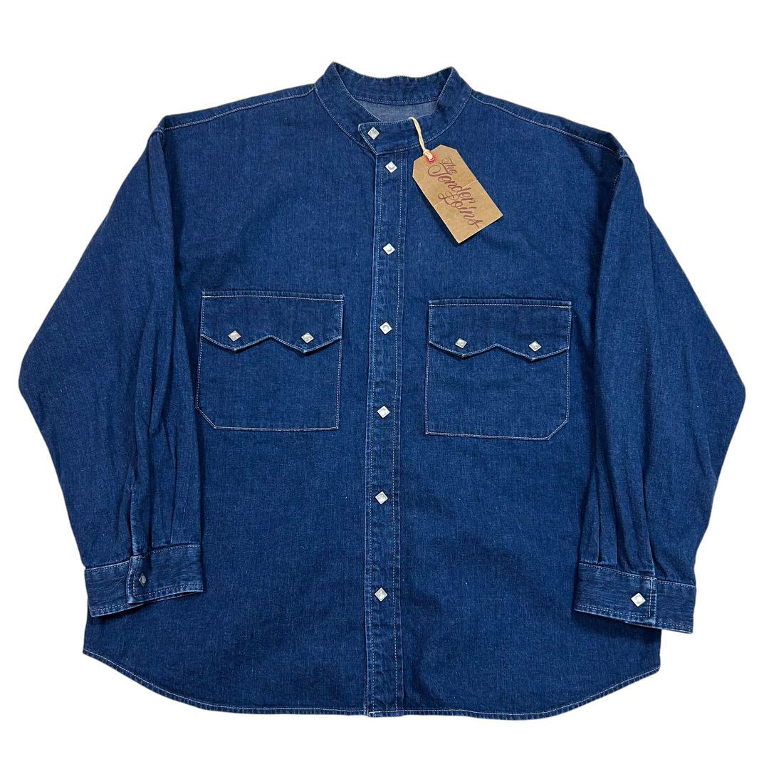 Popular Item! TENDERLOIN Long Sleeve Denim Shirt Stand Snap Button L