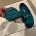 Tod's Turquoise Suede Driving Shoes Loafers Size 35