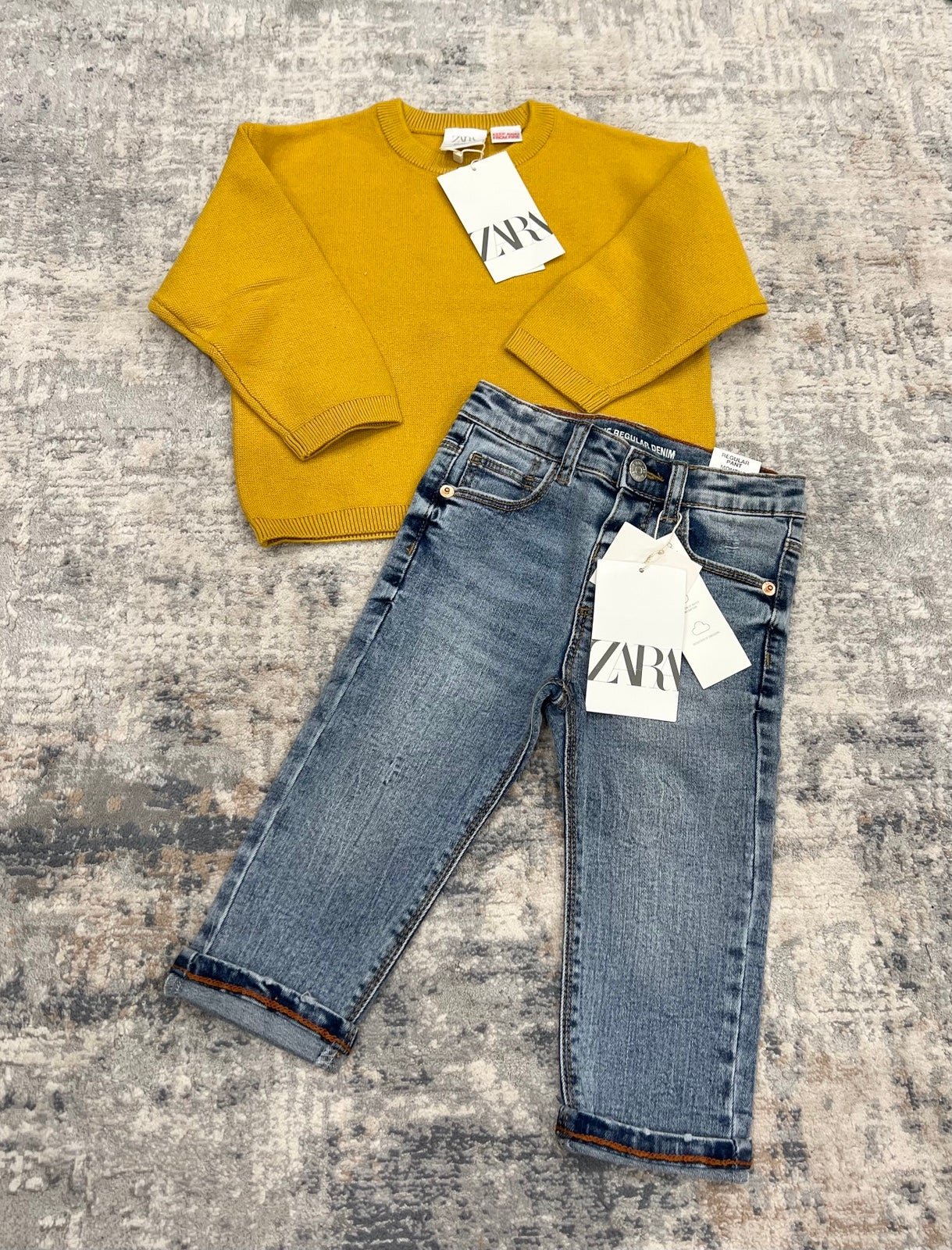 New Zara Knit Sweater and Denim Jeans