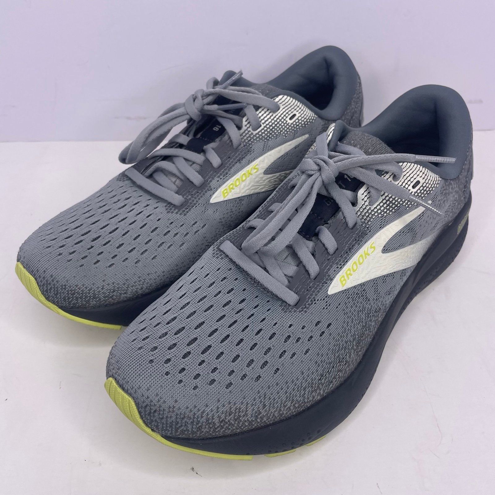 Brooks Ghost 16 Mens Size 9 Running Shoes Primer/Grey/Lime 1104181D040