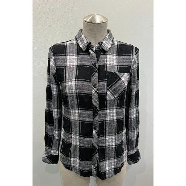 Rails Black & White Flannel Shirt Size XS