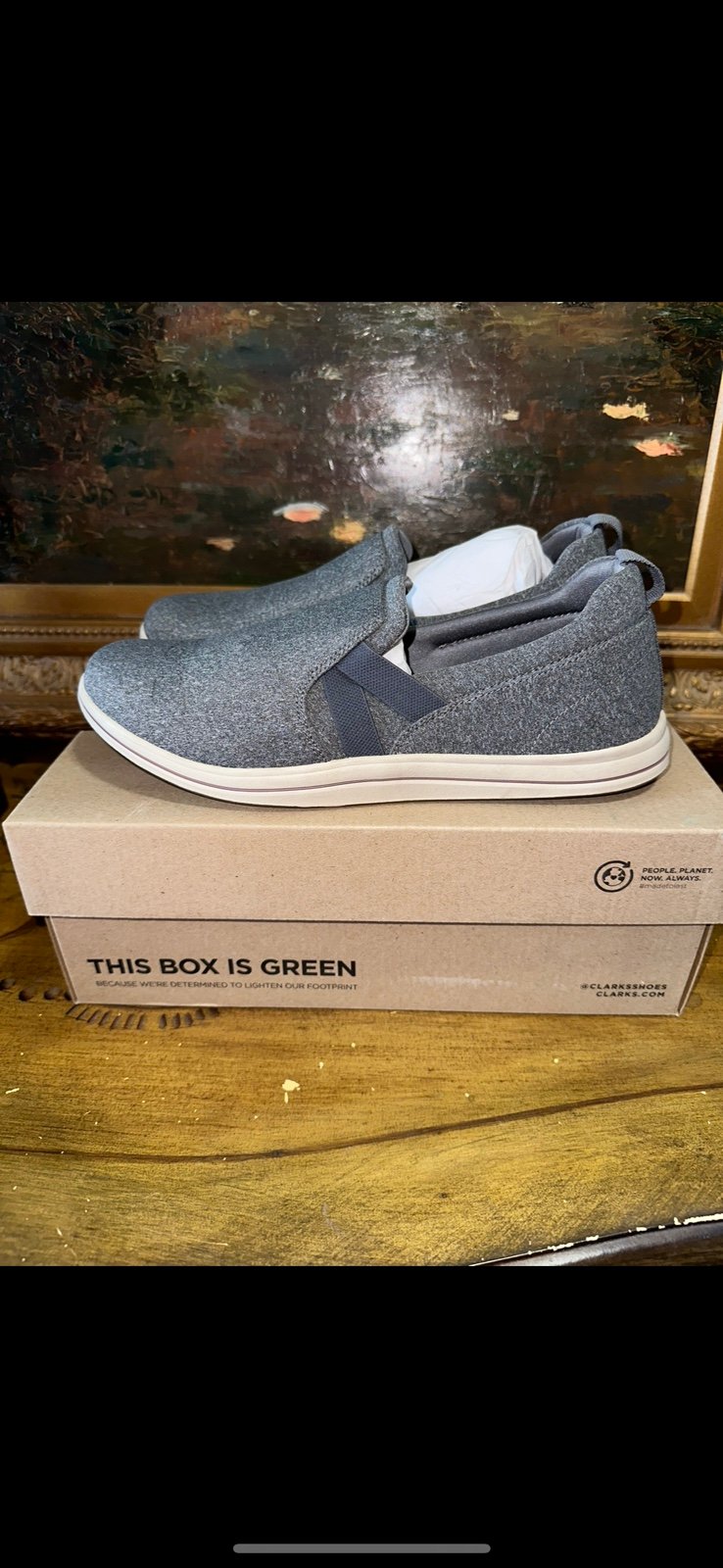 Clarks Collection Clarks Women's Breeze Bali Loafer Flat Dark Gray Grey Size 10