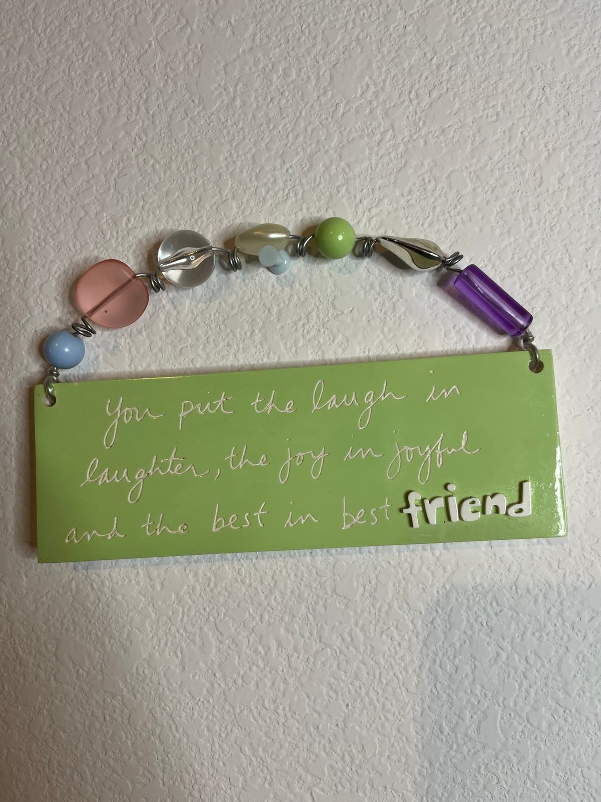 Sandra Magsamen Best Friend Quote Ceramic Plaque Sign Beads Wall Hanging Sign
