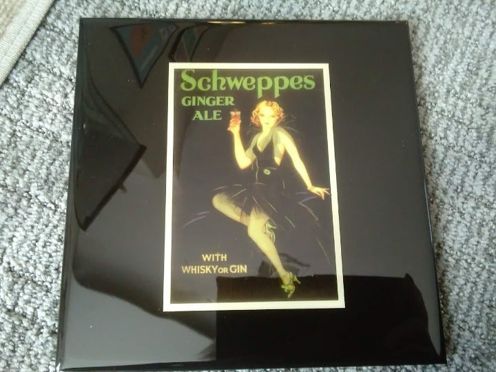 Vintage Schweppes Ginger Ale Wall Laminated Plaque/Sign
