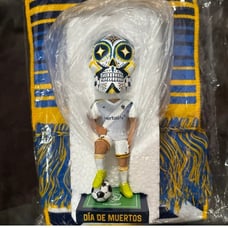 Unopened LA Galaxy Dia De Muertos Bobblehead and Scarf GIVEAWAY ITEMS