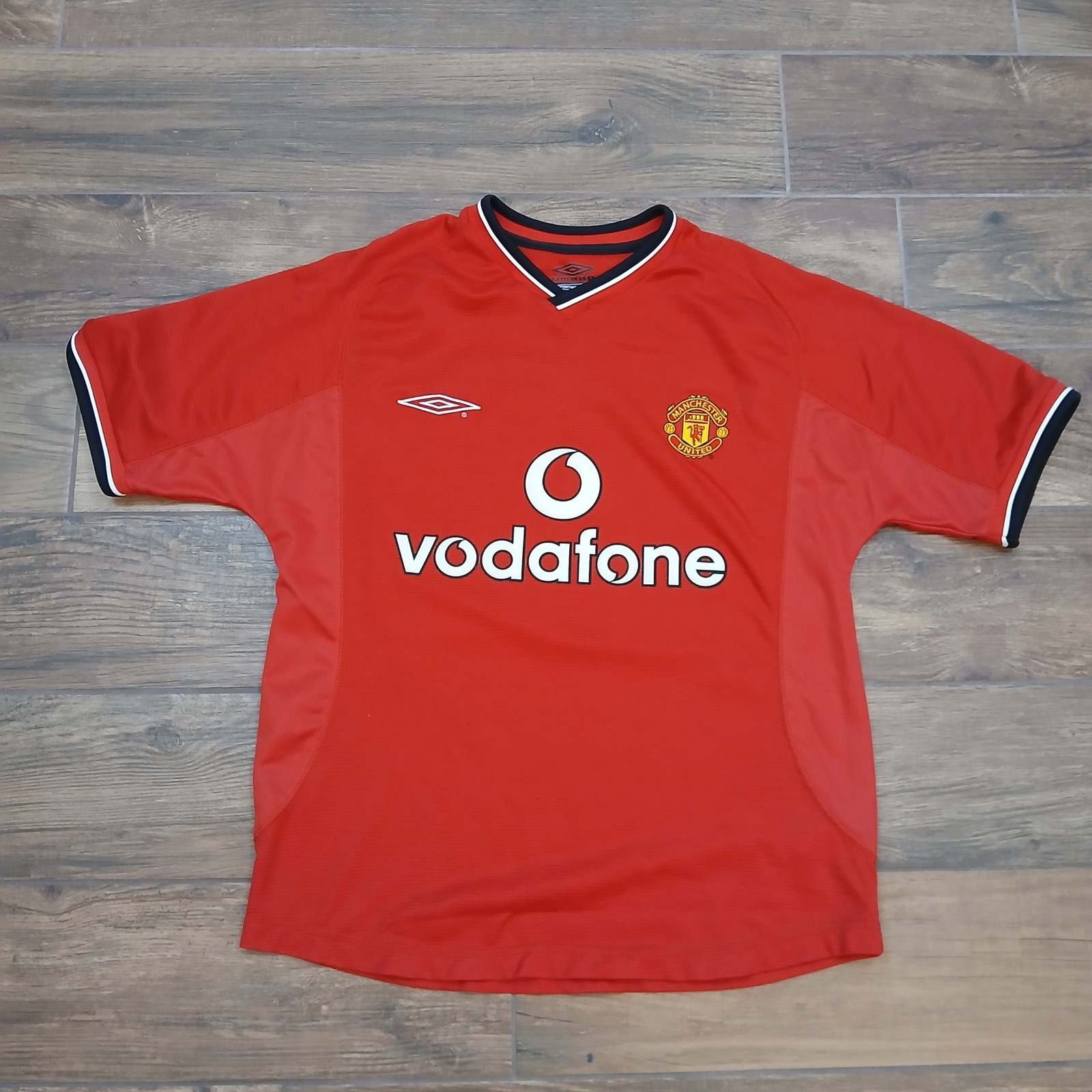 Vintage Manchester United Jersey Mens Medium (?) Red Umbro Sportwool 2000 Kit