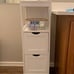 NEW Bathroom Corner Cabinet Storage Organizer with 2 Drawers and a Shelf, WHITE