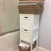 NEW Bathroom Corner Cabinet Storage Organizer with 2 Drawers and a Shelf, WHITE